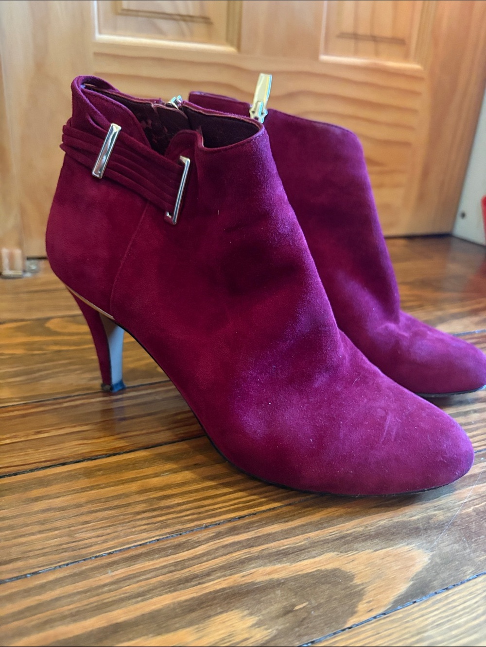 Vince Camuto Magenta Suede Heeled Boots
